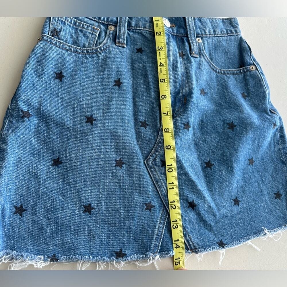 Madewell Rigid Denim A-Line Mini‎ Skirt Star Print 23 - Picture 8 of 8
